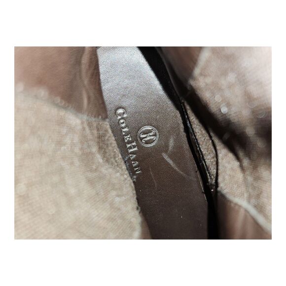 Cole Haan Air Mid Calf Boots Shoes Women's Size 7B Brown Suede Wedge Stretch EUC - Picture 6 of 7